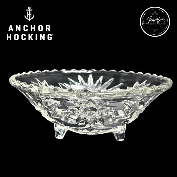 Anchor Hocking Vintage 60'/70's Clear Glass Bon-Bon Dish or Candy Dish - Picture 1 of 10